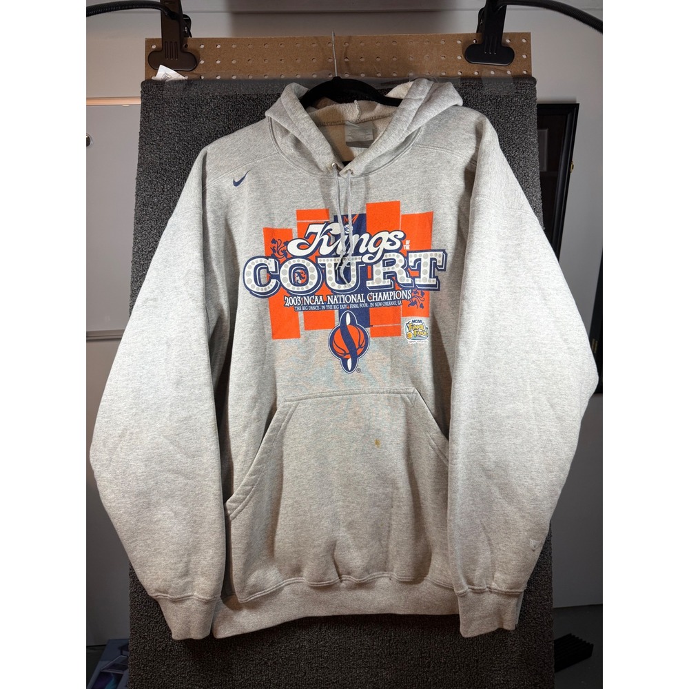 Nike Hoodie Mens Large Grey 2003 NCAA National Champions Syracuse Kings Court